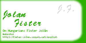 jolan fister business card